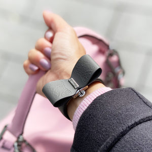 Tin Gray 3D Bow Leather Apple Feminine Watch Bands